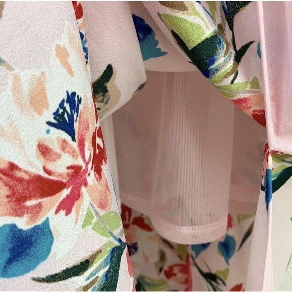 Lush Women's Pink Floral Print Surplice Maxi Dress‎ V-Neck Lined NWT Size Small - Picture 7 of 10